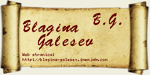 Blagina Galešev vizit kartica